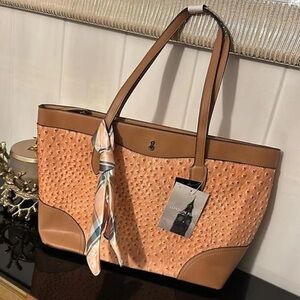 London Fog bag.  Melon/sand color NWT